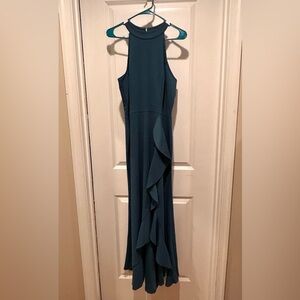 Chic Asymmetrical Teal Dress